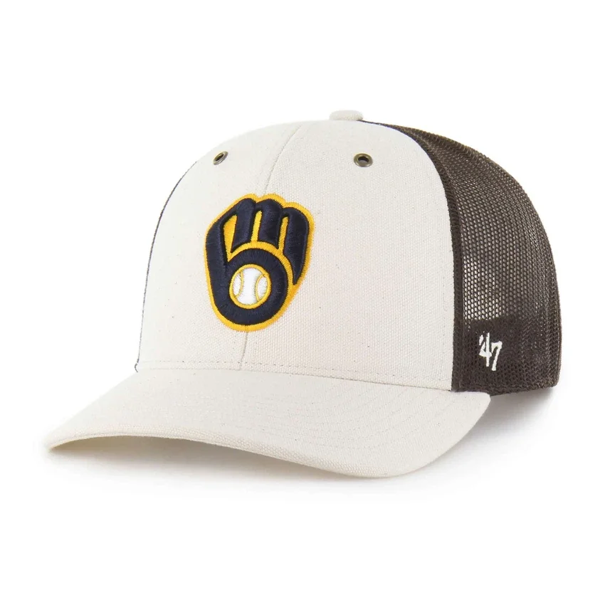 Czapka typu trucker Milwaukee Brewers '47, niebarwiona