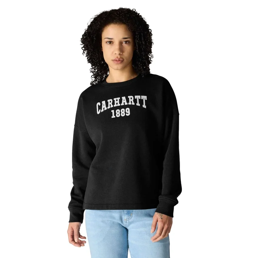 Damska bluza bez kaptura Carhartt 1889 o luźnym kroju i średniej gramaturze z nadrukiem