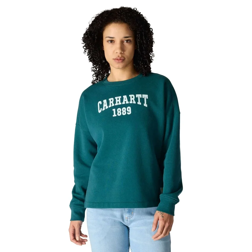 Damska bluza bez kaptura Carhartt 1889 o luźnym kroju i średniej gramaturze z nadrukiem