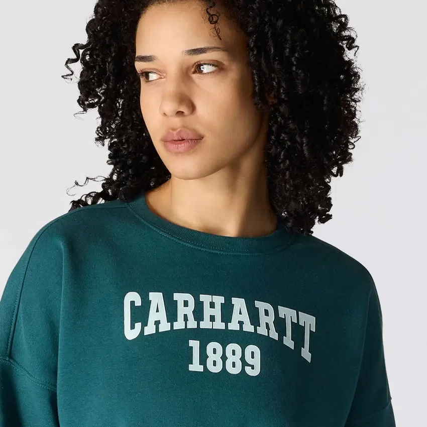 Damska bluza bez kaptura Carhartt 1889 o luźnym kroju i średniej gramaturze z nadrukiem
