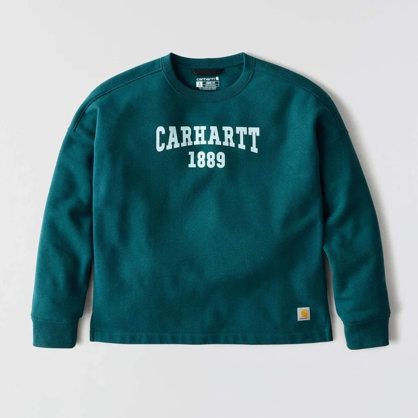 Damska bluza bez kaptura Carhartt 1889 o luźnym kroju i średniej gramaturze z nadrukiem