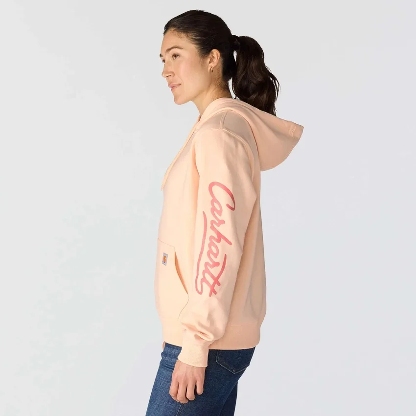 Damska bluza z kapturem i Script Logo na rękawkach
