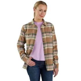 Damska koszula flanelowa z długimi rękawkami z serii Tencel™ o luźnym kroju