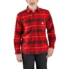 Koszula flanelowa w kratę z długimi rękawkami, o luźnym kroju i średniej gramaturze, wykonana z materiału Rugged Flex®