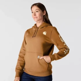 Kultowa damska bluza z kapturem Clarksburg o luźnym kroju, z podszewką z polaru i logo