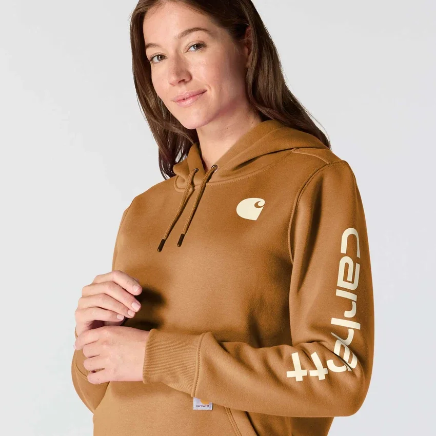 Kultowa damska bluza z kapturem Clarksburg o luźnym kroju, z podszewką z polaru i logo