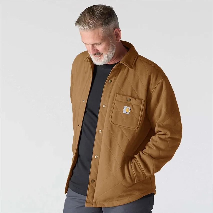 Kurtka męska Rain Defender® o luźnym kroju, z grubej pikowanej tkaniny, zapinana na zatrzaski z przodu