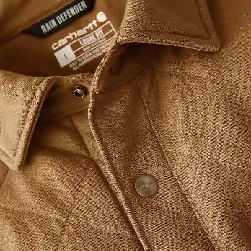 Kurtka męska Rain Defender® o luźnym kroju, z grubej pikowanej tkaniny, zapinana na zatrzaski z przodu