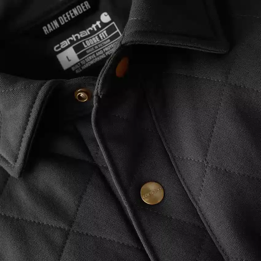 Kurtka męska Rain Defender® o luźnym kroju, z grubej pikowanej tkaniny, zapinana na zatrzaski z przodu