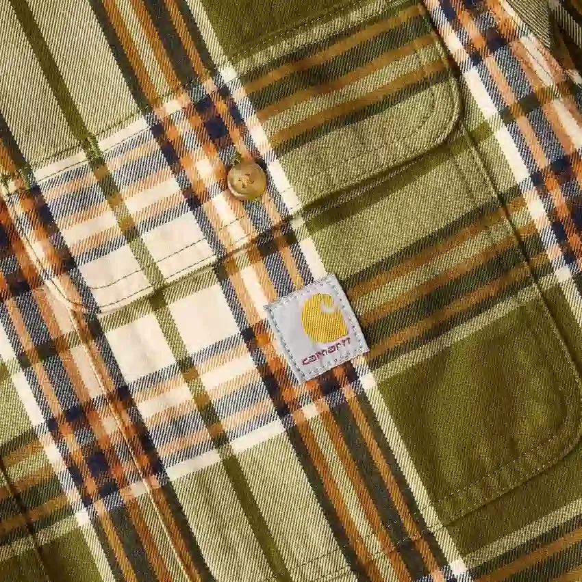 Luźna, gruba flanelowa koszula w kratę z długimi rękawkami