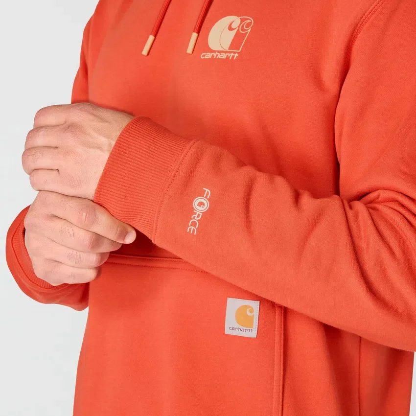 Męska bluza z kapturem Force z logo, odprowadzająca wilgoć