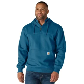 Męska bluza z kapturem Paxton z zamkiem 1/4, wodoodporna, gruba – Bluzy z kapturem carhartt Rain Defender