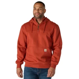 Męska bluza z kapturem Paxton z zamkiem 1/4, wodoodporna, gruba – Bluzy z kapturem carhartt Rain Defender