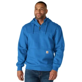 Męska bluza z kapturem Paxton z zamkiem 1/4, wodoodporna, gruba – Bluzy z kapturem carhartt Rain Defender