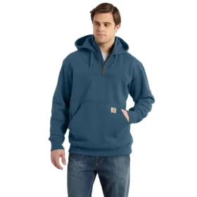 Męska bluza z kapturem Paxton z zamkiem 1/4, wodoodporna, gruba – Bluzy z kapturem carhartt Rain Defender