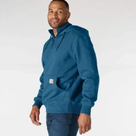 Męska bluza z kapturem Paxton z zamkiem 1/4, wodoodporna, gruba – Bluzy z kapturem carhartt Rain Defender