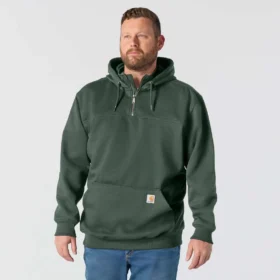 Męska bluza z kapturem Paxton z zamkiem 1/4, wodoodporna, gruba – Bluzy z kapturem carhartt Rain Defender