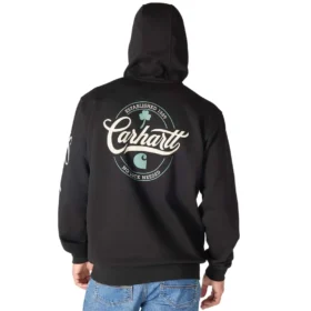 Męska bluza z kapturem z nadrukiem „Marquette Shamrock Script” – bluza na Dzień Świętego Patryka