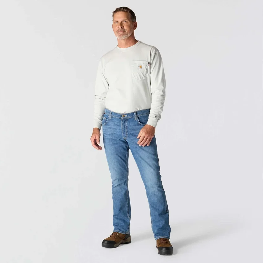 Męskie dżinsy robocze Fr o luźnym kroju typu bootcut z materiału Rugged Flex, ognioodporne