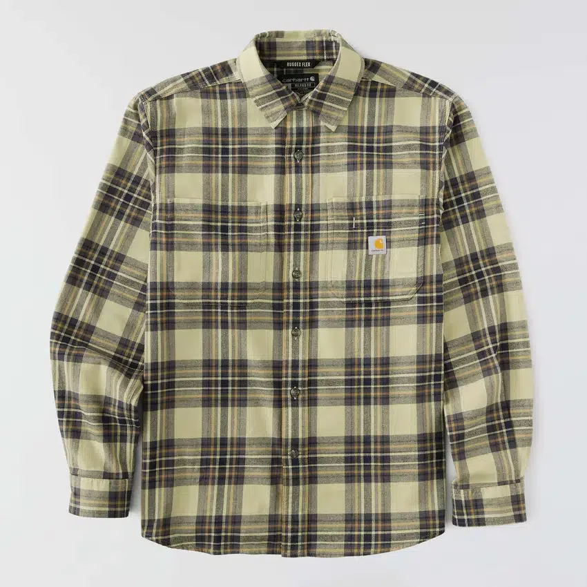 Rugged Flex™ – koszula flanelowa w kratę z długimi rękawkami, o luźnym kroju i średniej gramaturze