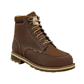 Tradycyjne, wodoodporne buty robocze z noskiem typu moc-toe o wysokości 6 cali