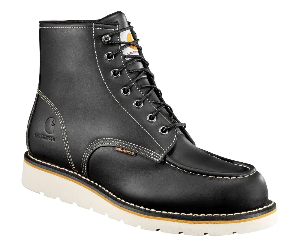 Wodoodporne buty z klinem i czubkiem typu moc, wysokość 6"