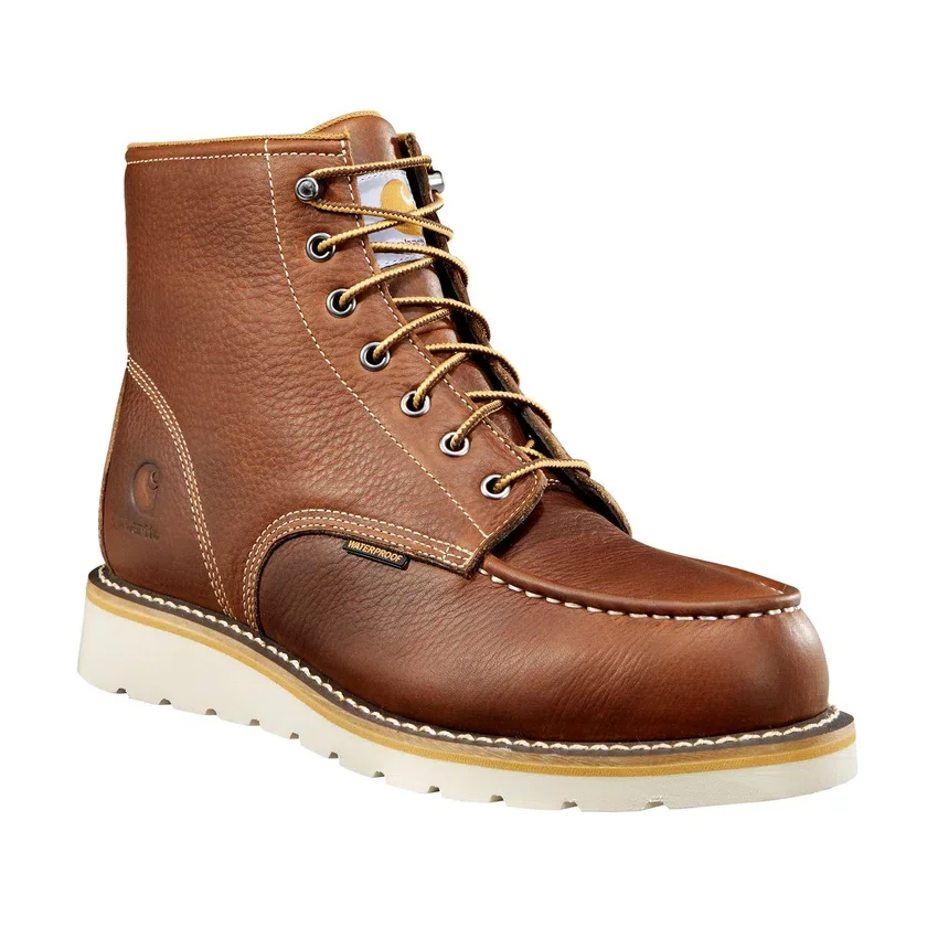 Wodoodporne buty z klinem i czubkiem typu moc, wysokość 6"
